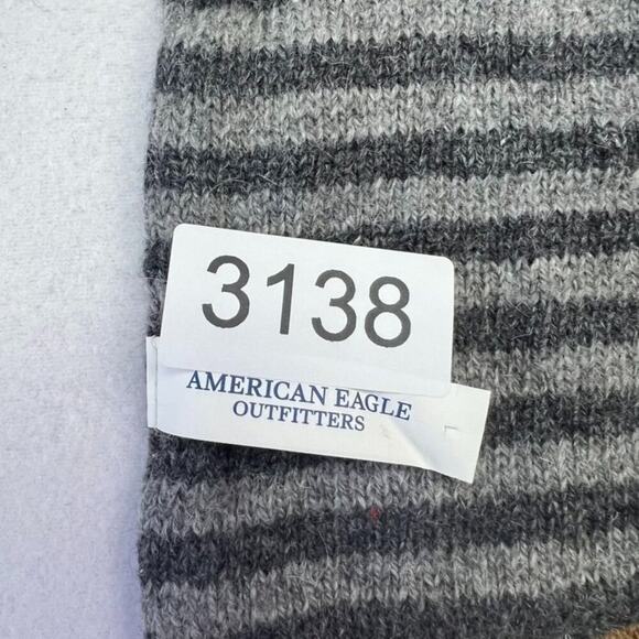 American Eagle Plaid Patchwork Scarf Neck Warmer Multicolor Wool Blend Fringe - Picture 8 of 10